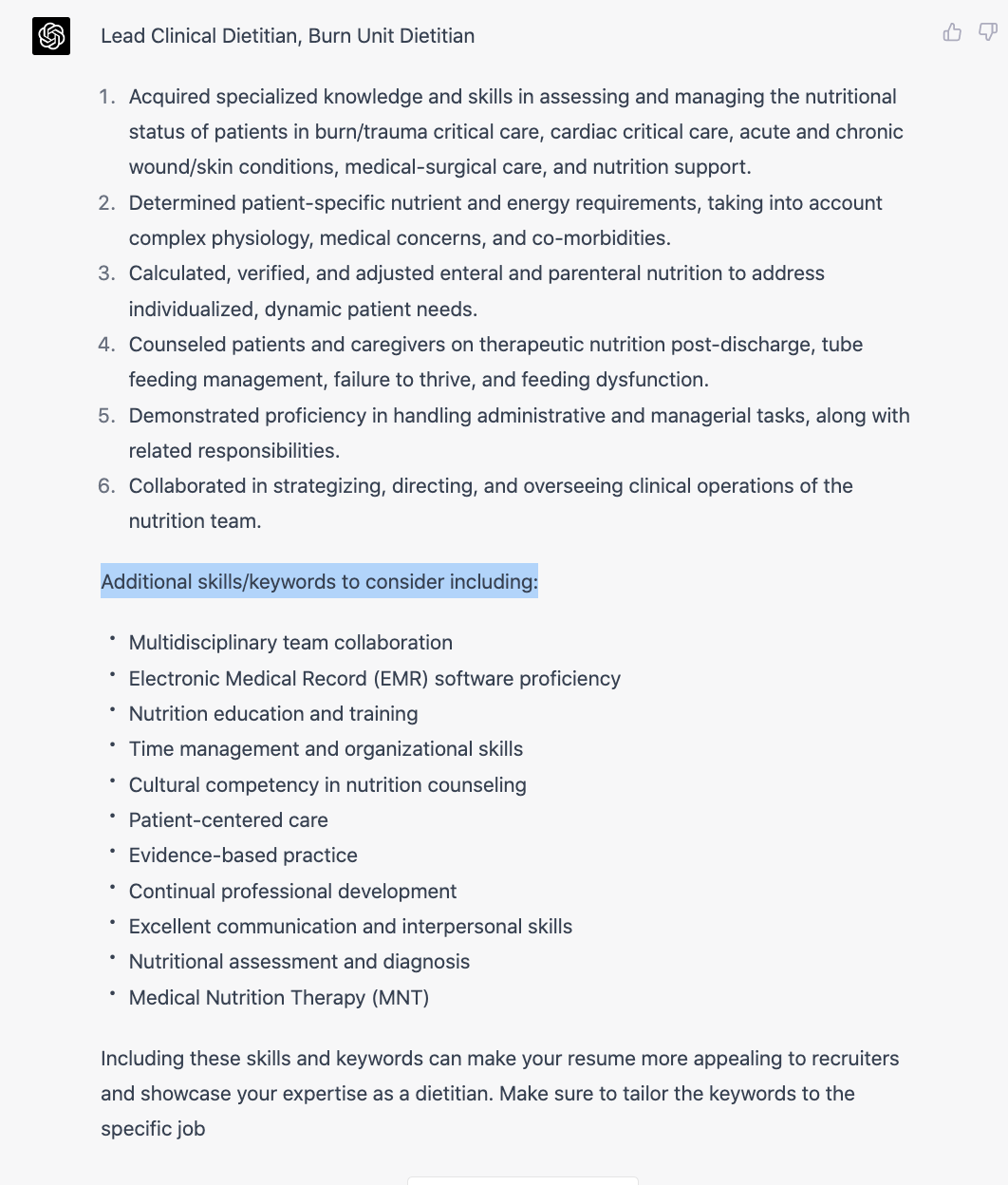response to Can you proofread my resume to make sure it is grammatically correct and provide feedback. Also let me know additional skills/keywords that I need to include to make it catchy to a recruiter.
